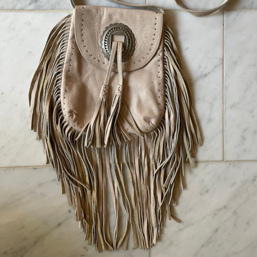 Cleobella Leather fringe crossbody